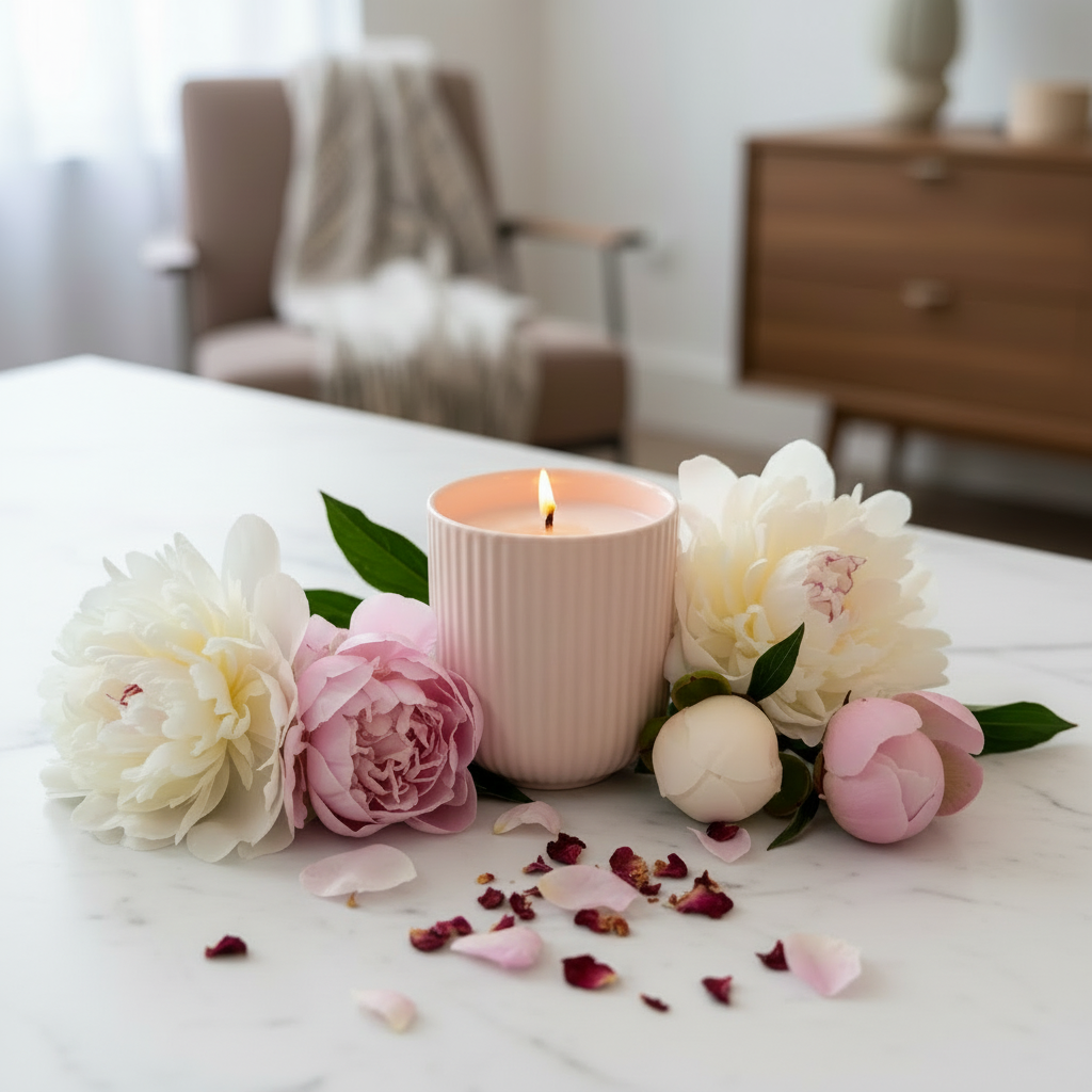 Peony & Agarwood Candle