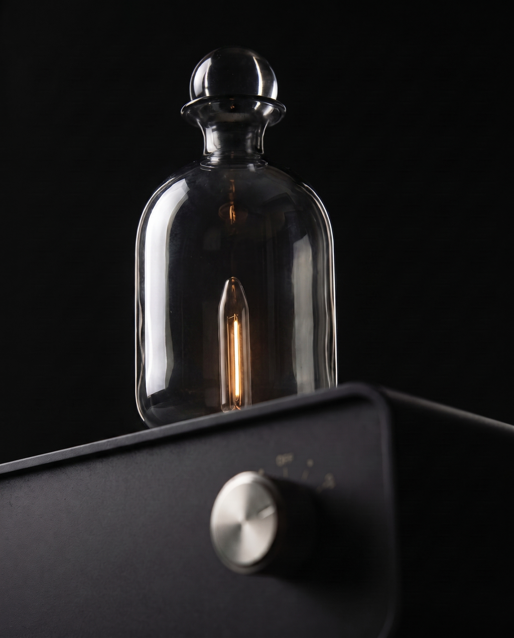 The Still smoked glass vessel detail
